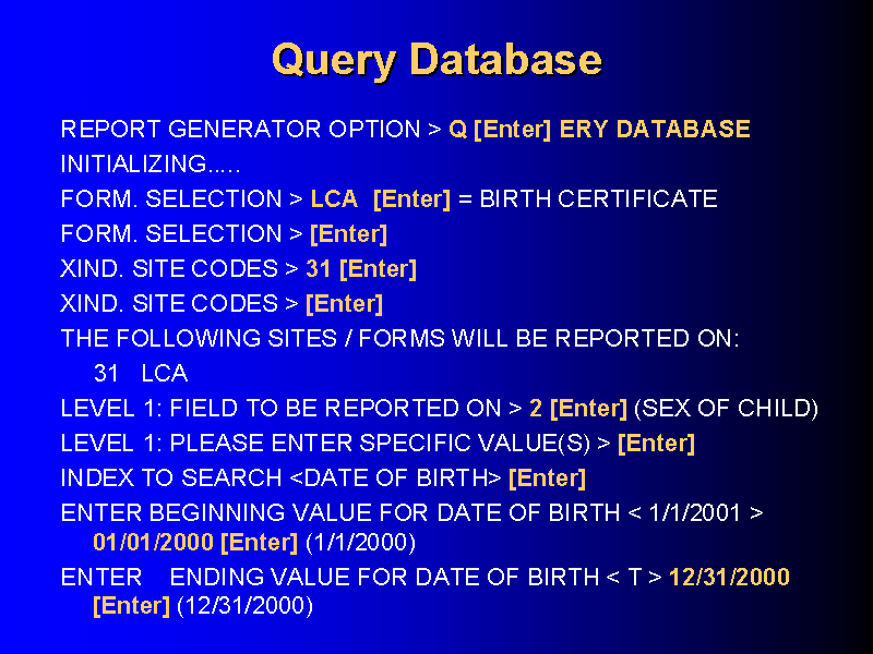 Query Database